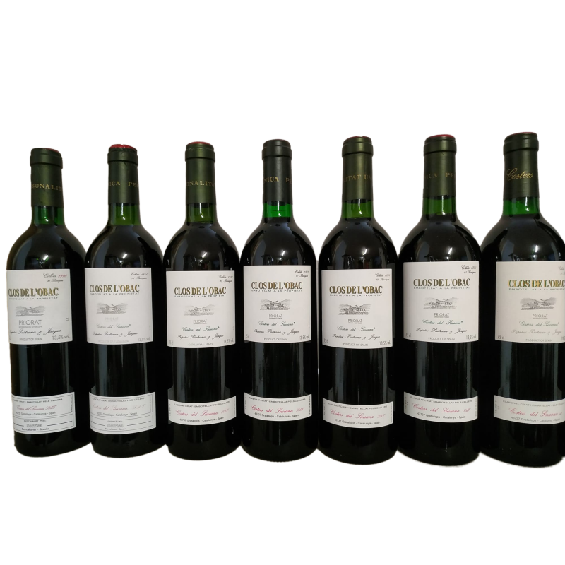 clos de l'obac caisse verticale de  12 bouteilles (1990 a 2001)